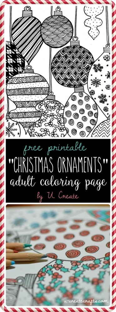 Free Adult Christmas Coloring Page by U Create