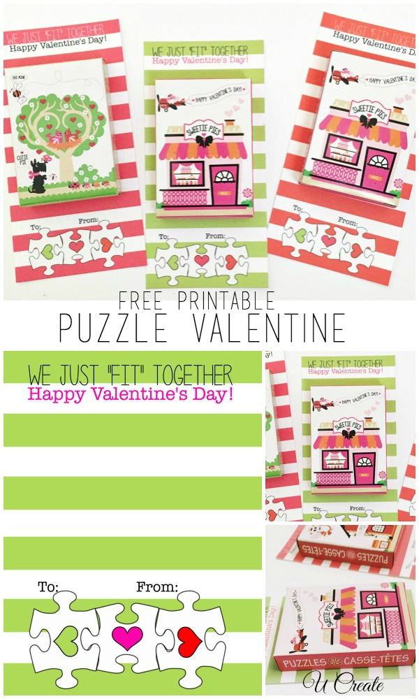 Free Printable Puzzle Valentines by U Create