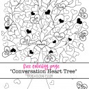 Conversation Heart Tree Free Coloring Page by U Create