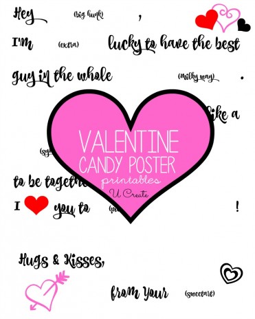 Free Printable Valentine Candy Posters by U Create