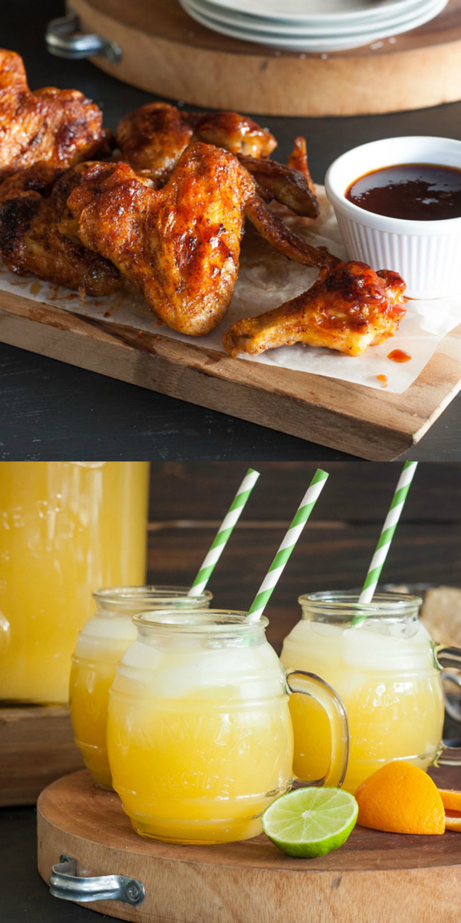 Zesty Punch Sipper and Pineapple Aloha Chicken Wings Recipes