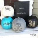 Faux Stitched Pumpkins with 4 free template designs!