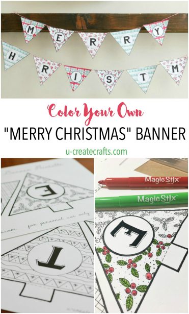 Free Printable "Color Your Own" Christmas Banner