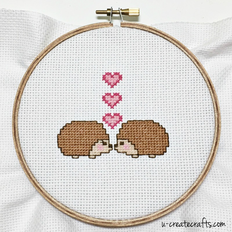 Valentine Hedgehogs Cross Stitch Pattern by U Create