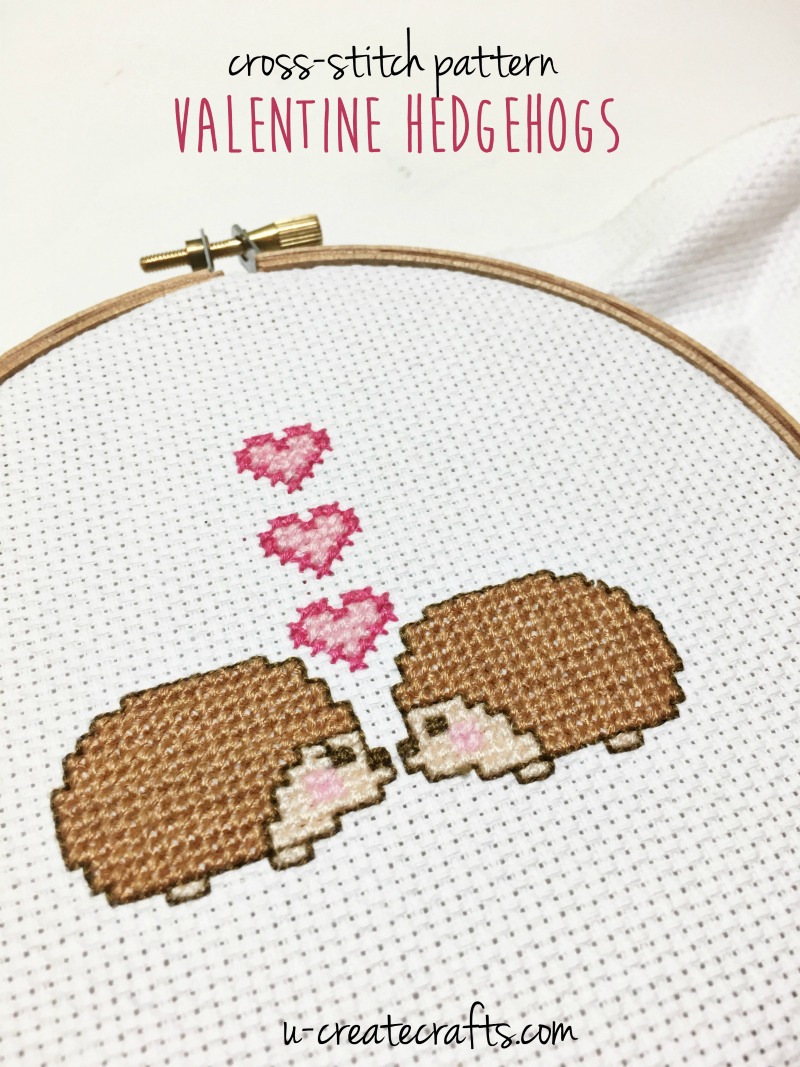 Cross Stitch Pattern - Valentine Hedgehogs