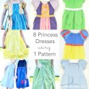 8 Princess Dresses 1 Pattern