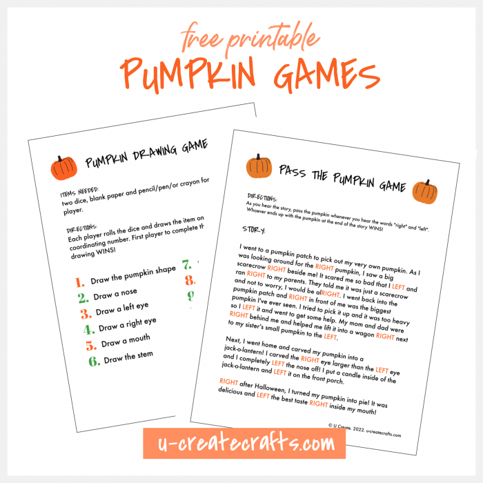 Free Printable Pumpkin Games U Create