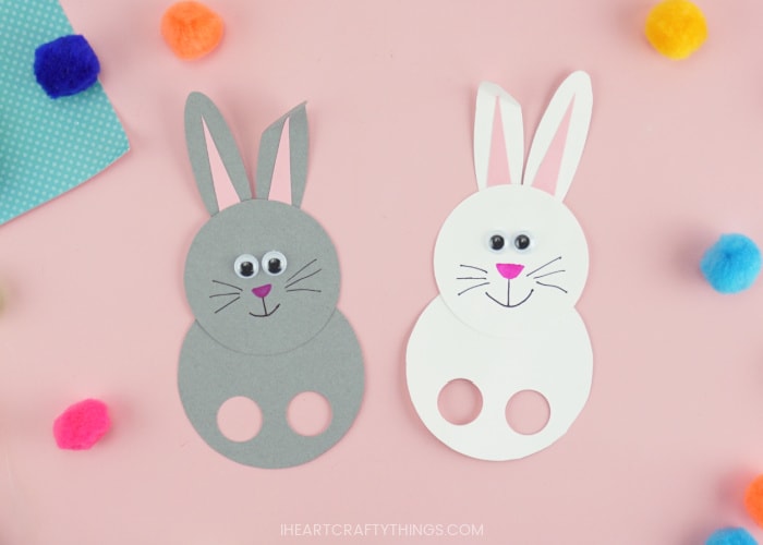 16 DIY Easter Crafts for Kids - Bunny Finger Puppets by I Heart Crafty Things