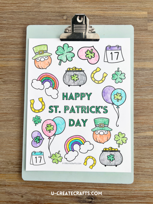 Happy St. Patrick's Day coloring page by U Create