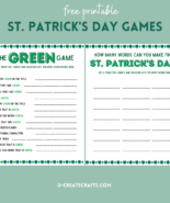 St. Patrick's Day Game Printables