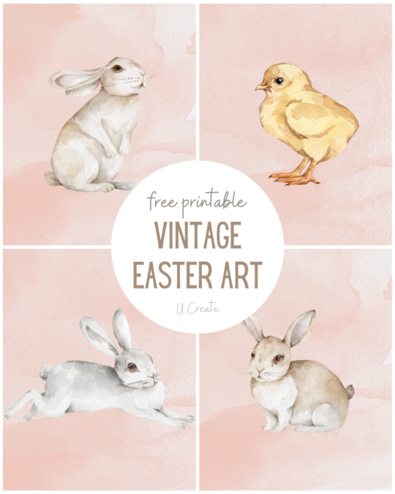 Vintage Easter Printable Art by U Create