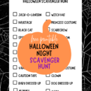 Halloween Scavenger Hunt Free Printable - great for Halloween night!