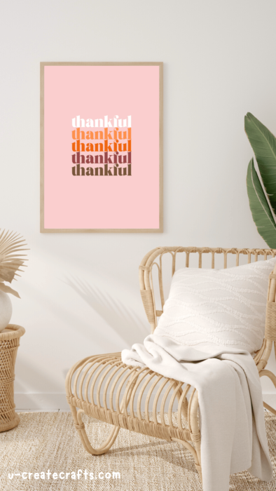 modern "thankful" art available in 5x7 and 8x10 by U Create