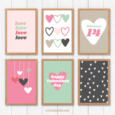 Valentine Art Set free printables by U Create