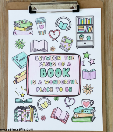 Free Printable Coloring Page: Book Lovers - U Create