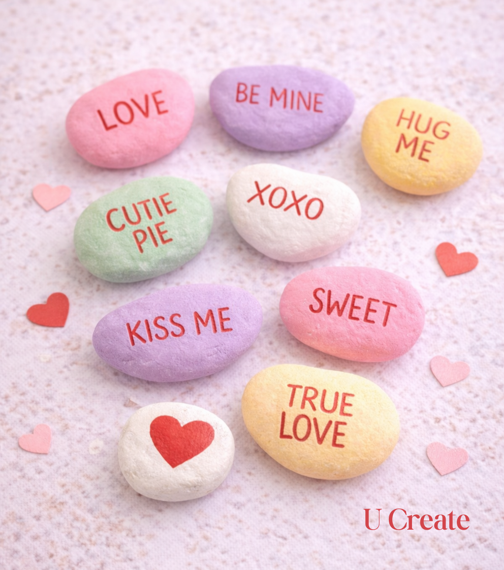 Easy Heart Painted Rocks for Valentine’s Day - U Create