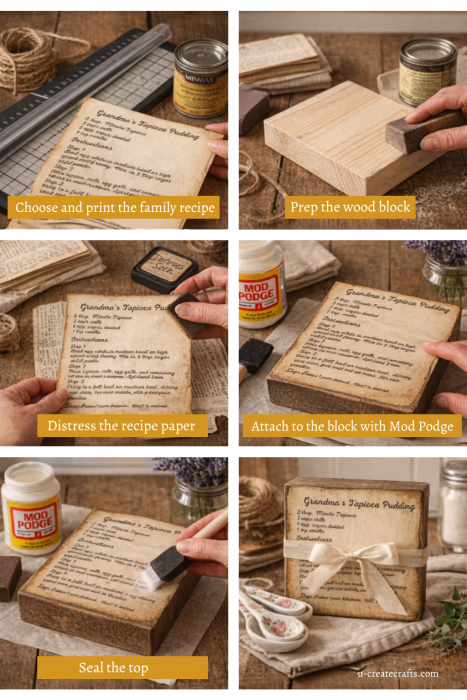 DIY Heritage Recipe Block Tutorial for Mother's Day