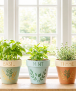 DIY Painted Herb Pots for Mother's Day